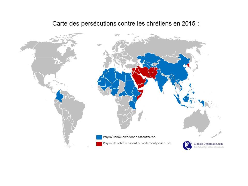 Géographie des persécutions à l’encontre des chrétiens... Worldmap